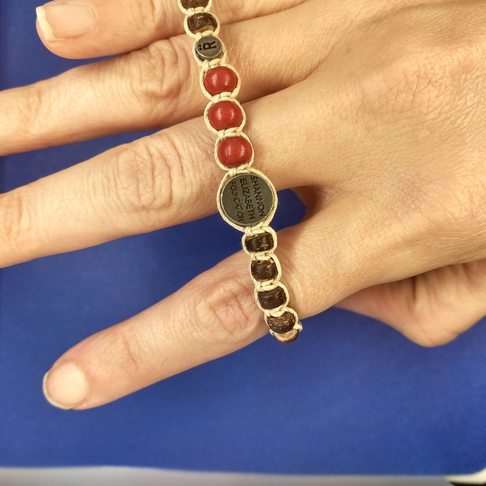 Beaded Bracelet with Red and Brown Accents